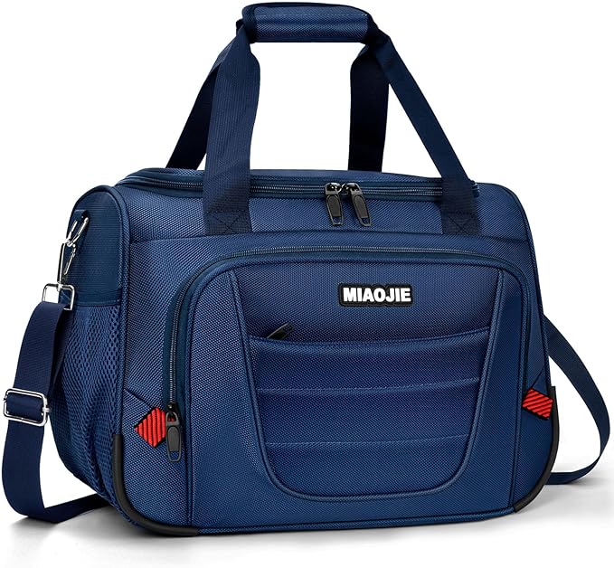 Underseat Carry On luggage Bag Airplanes Personal Item Bags Weekender Overnight Travel Tote Bag Shoulder Small Softside Carry on Luggage Travel Duffel Bags For Men Women -16 IN Navy Blue