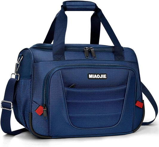 Underseat Carry On luggage Bag Airplanes Personal Item Bags Weekender Overnight Travel Tote Bag Shoulder Small Softside Carry on Luggage Travel Duffel Bags For Men Women -16 IN Navy Blue