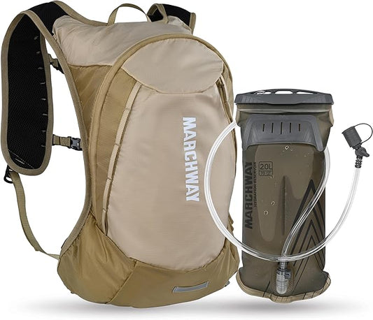MARCHWAY Ultralight Hydration Backpack with 3L TPU Water Bladder, Sleek High-Capacity Day Pack for Cycling, Hiking, Running, Backpacking, Travel