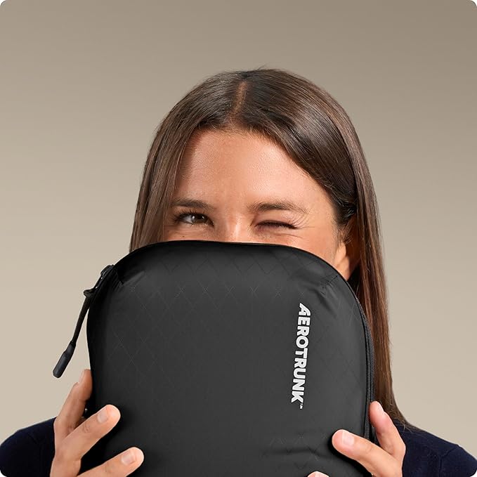 Aerotrunk Ultralight Compression Packing Cubes - Lightweight Travel Organizers for Suitcases and Luggage (6-Pack, Black)