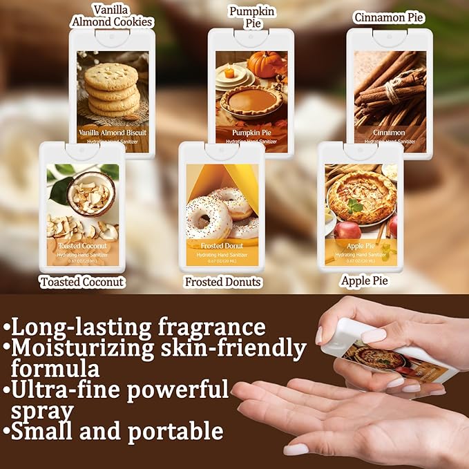 24 Pack Hand Sanitizer Spray Bulk Travel Size Mini Hydrating Hand Sanitizer Pocket Spray for Women Staff Coworker Teacher Holiday Party Favors