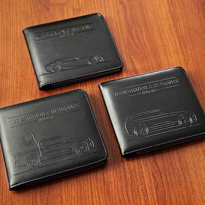 CANOPUS Car Registration and Insurance Holder, Magnetic Closure, Embossed Card Document Holder, Vehicle Glove Box Organizer, Wallet for Auto, SUV, Motorcycle, Truck, Waterproof, SUV Model