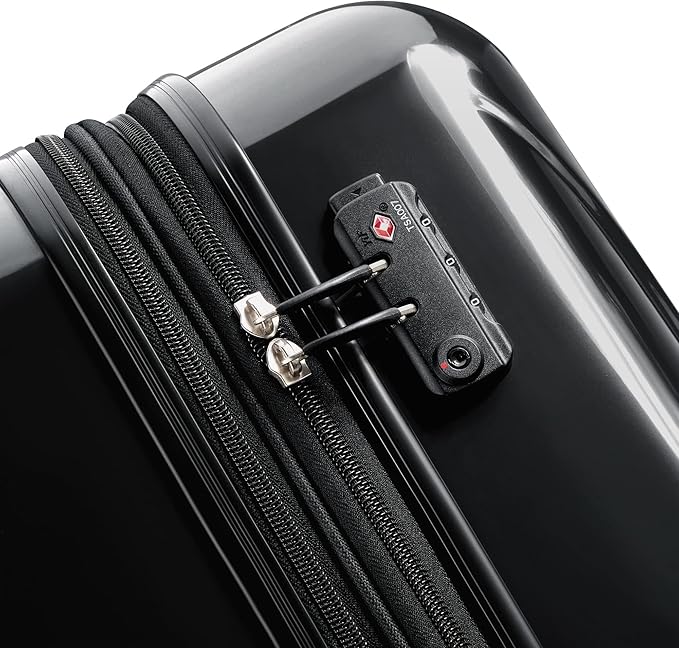 DELSEY PARIS Helium Aero Hardside Expandable Luggage with Spinner Wheels, Black, Checked-Medium 24 Inch