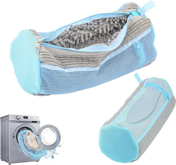 Shoe Washing Bags for Washing Machine – Durable Shoe Washing Machine Bags for All Shoe Types Sizes (Large Grey 2PCS）
