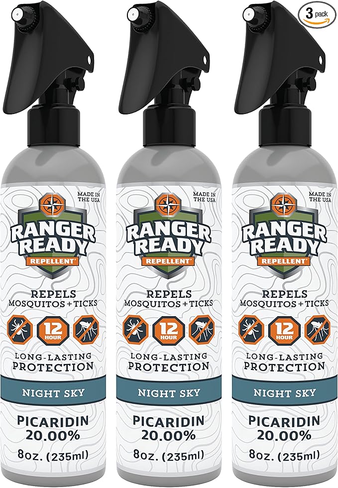 Ranger Ready Repellents Picaridin 20% Tick & Insect Repellent, Night Sky Scent Deet-Free Bug Spray, 8 Oz. (Pack of 3)
