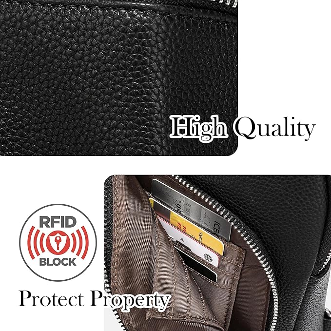 INICAT RFID Blocking Sling Bag Anti Theft Crossbody Bags Women Valentine's Day Gifts Travel Purses Vegan Leather