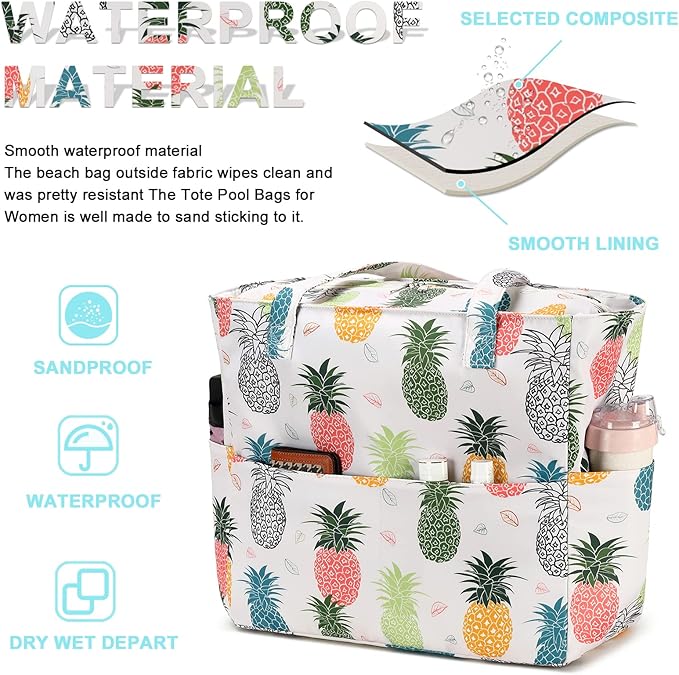 Bluboon Waterproof Beach Tote Pool Bags for Women Ladies Extra Large Carry On Bag With Wet Compartment for Weekender Travel