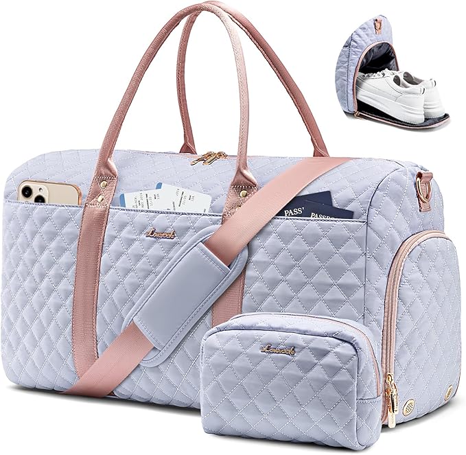 LOVEVOOK Travel Duffle Bag,Weekender Bags for Women Overnight Bag with Shoe Compartment, Carry on with Toiletry Bag,Duffel Bag with Wet Pocket,Hospital Bags for Labor and Delivery