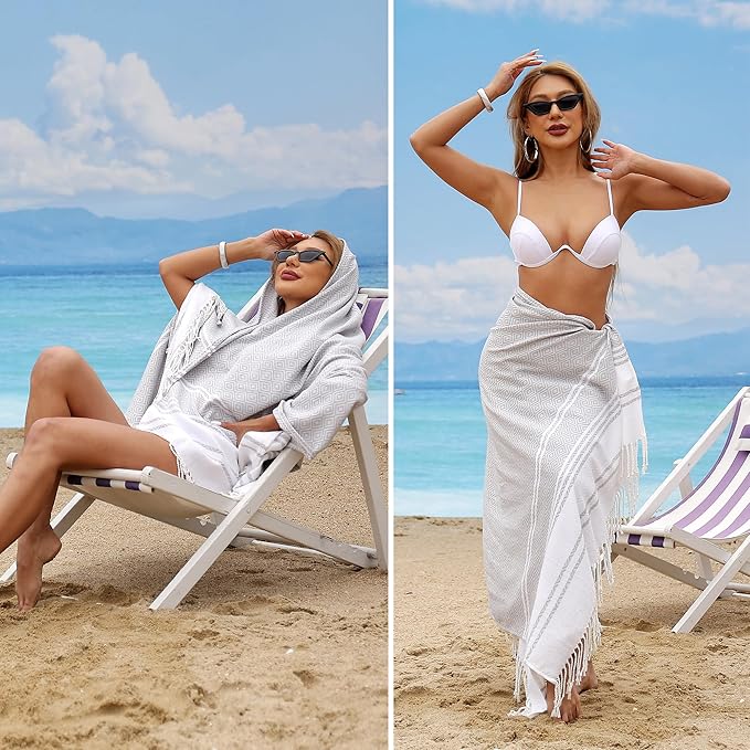 Beach Towel 2 Pack,Sand Free Beach Towels Oversized 39 x 72,Turkish Beach Towel Quick Dry,Lightweight Pool Towels for Adults Diamond Travel Towel,Cool Beach Essentials