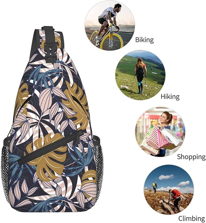 Hawaii Tropical Palm Sling Backpack Crossbody Bag Casual Chest Bags Travel Hiking Daypack Shoulder Bag for Women Men