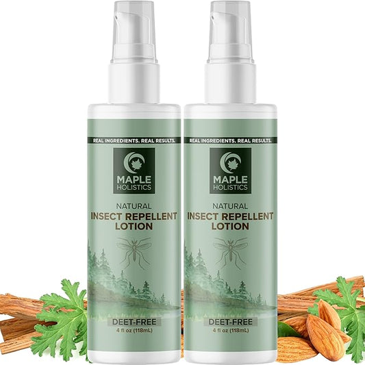 Bug Repellent Lotion for Adults & Kids - DEET Free Insect Repellent Lotion for Ticks & Mosquitoes - Made with Citronella & Lemongrass - Dermatologist Tested - Light Scent Vegan & Cruelty Free (8oz)