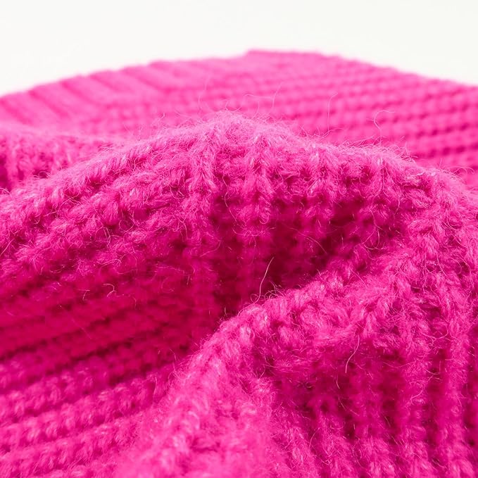 Fitwarm Valentines Dog Turtleneck Sweater, Dog Winter Clothes for Small Dogs Girl, Knitted Pet Coat, Cat Outfit, Hot Pink, Large
