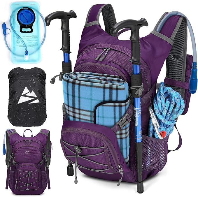 Hydration Backpack with Water Bladder, 18L Lightweight Hiking Backpack for Women&Men Small Insulated Hydration Water Pack for Hiking, Running, Cycling, Biking