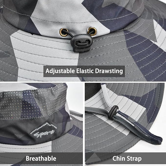 Sun Hats for Men Women Fishing Hat UPF 50+ Breathable Wide Brim Summer UV Protection Hat