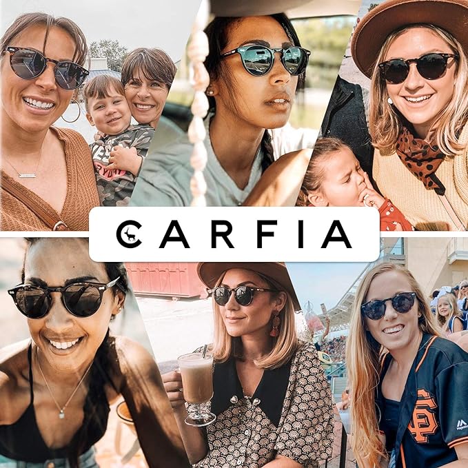 CARFIA Polarized Sunglasses for Women UV Protection Small Face Acetate Frame CA5288