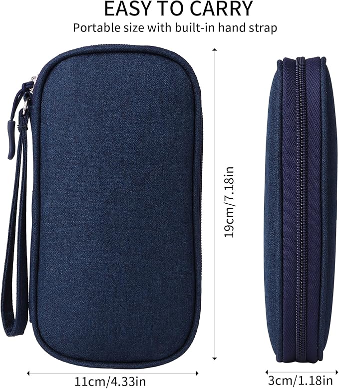 Travel Cable Organizer, Electronics Accessories Bag for Charger, Phone, Memory Card, Universal Gadget Organizer (Blue)