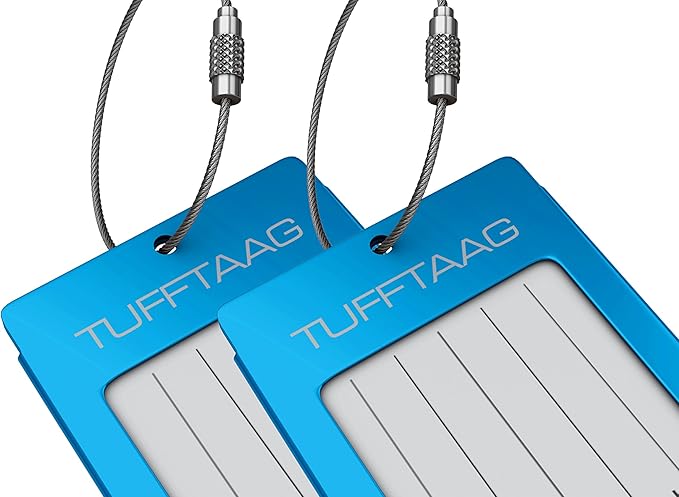 Luggage Tags Business Card Holder by TUFFTAAG - Durable Travel ID Bag Tag in Multiple Color Options, Perfect for Suitcases, Backpacks, and Carry-Ons, Easy Identification, Secure and Stylish