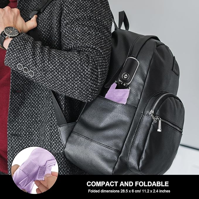 LEAGERA Compact Travel Umbrella for Purse - Flat Handle, Waterproof for Light Rain