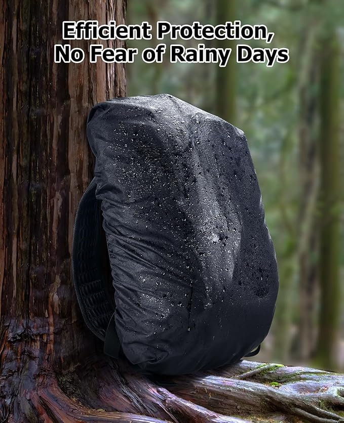 NOOLA Hydration Backpack with 3L Water Bladder - 22L Water Backpack for Hiking, Cycling, Running, Biking - Lightweight Hiking Pack Bag with Rain Cover, Phone Holder and Trekking Pole Holders, Black