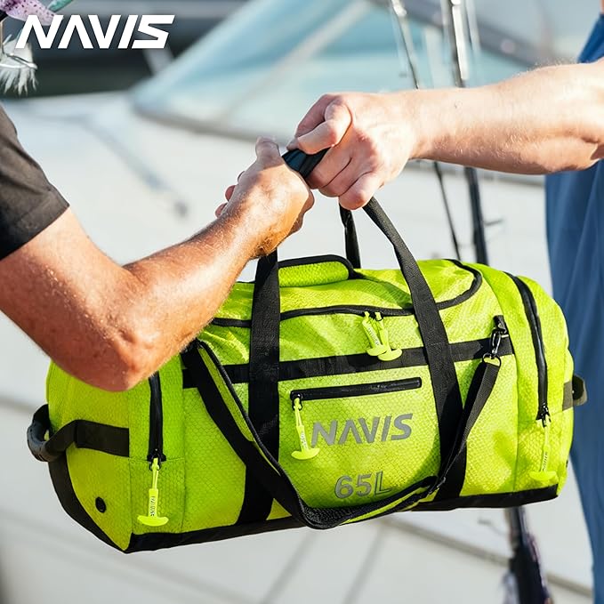 65L Sailing Bag Duffel - Waterproof Multi-Functional Dry Backpack with Wet/Dry Storage, 1680D Heavy Duty Nylon