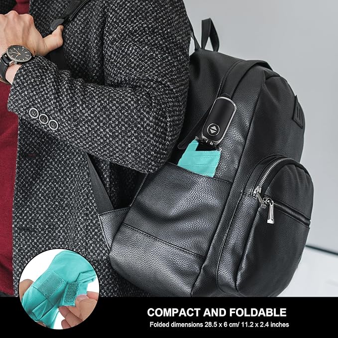 LEAGERA Compact Travel Umbrella for Purse - Flat Handle, Waterproof for Light Rain