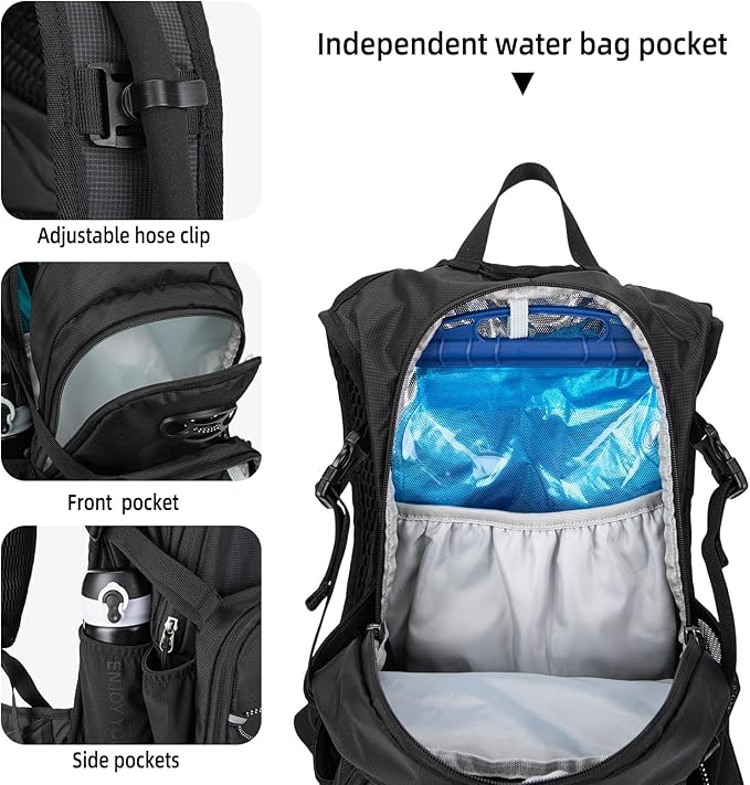 Hydration Backpack, Water Backpack for Hiking with 3L Water Bladder, Insulated Hydration Pack Lightweight Day Hydropack Ideal for Hiking and Cycling, 18L