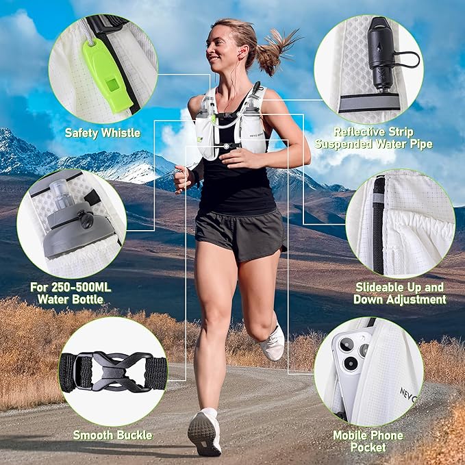 Hydration Running Vest for Women, Water Vest Backpack 5L Small, Lightweight Hydration Pack Mini Vest Women for Hiking, Trail Marathon Race (Pack with 1.5L Water Bladder)