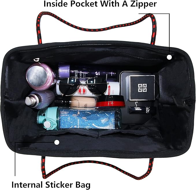 QOGiR Neoprene Multipurpose Beach Bag Tote with Inner Zipper Pocket … … … …