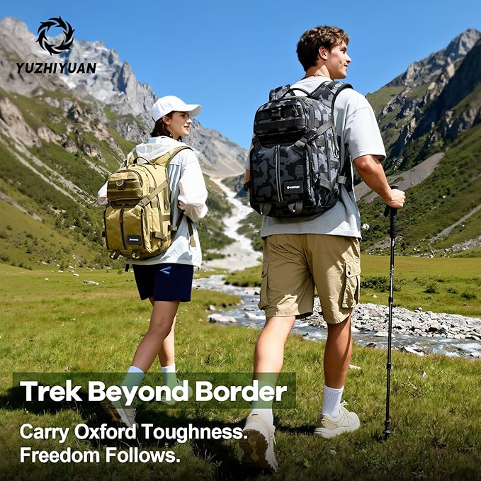 25L Hiking Backpack - 600D Oxford Water-Resistant, Large Capacity Dual-Shoulder Bag for Outdoor Trekking Camping