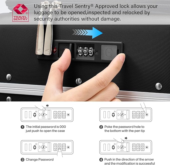 Hanke 24 Inch Luggage with Cup Holder and Charge,Top Opening Hard Shell Suitcases with Wheels and Dividers,Aluminum Frame Trunk Luggage Medium Checked Suitcase with Lock for Travel，Jet Black