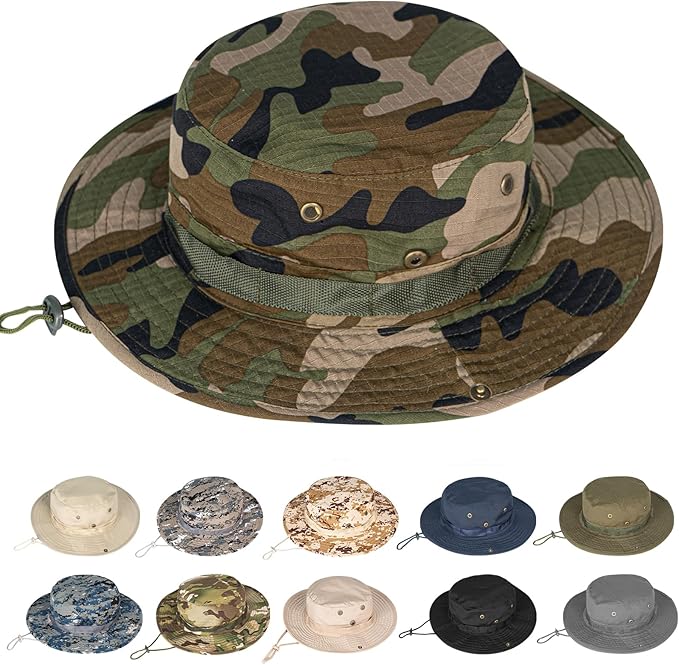 Sun Hats for Men Women Boonie Hat UPF 50+ Bucket Hat Wide Brim UV Protection Fishing Hiking Safari Outdoor Hats
