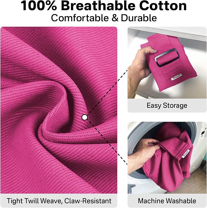 Amkune [Cozy Travel] Cat Carrier Pouch, Soft Cat Carrier for Small Cats, Carrying Sack, Restraint Bag for Nail Trimming, Vet Visits, Giving Meds, Dental Care, Car Travel - Magenta Pink