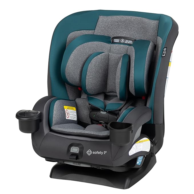 Safety 1st EverSlim 4-in-1 Convertible Car Seat, SecureTech Chest Clip, Ultra-Slim, 4-Mode Infant to Booster, Baby Car Seat, Fits 5-100 lbs, Memory Foam, Fiddlehead