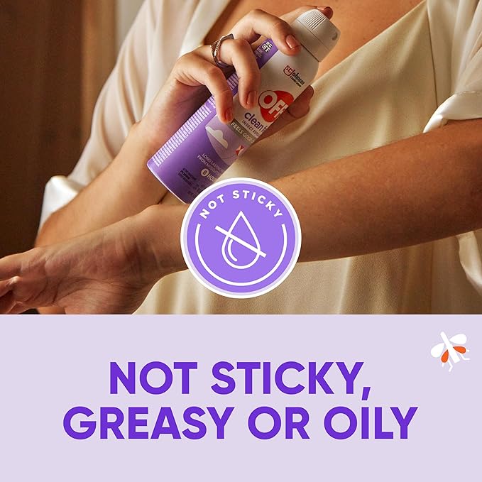 OFF! Clean Feel Insect Repellent Aerosol with 20% Picaridin, Bug Spray with Long Lasting Protection from Mosquitoes, Feels Good on Skin, 5 oz