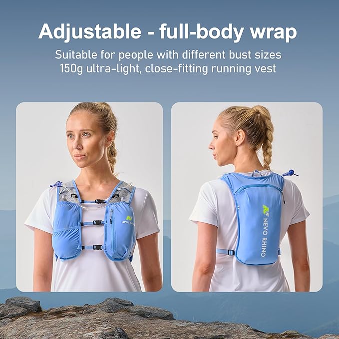 N NEVO RHINO Running Hydration Vest for Women 1.5L Water Bladder Backpack 5L Small -Lightweight Breathable Hydration Vest for Hiking Trail Running Cycling Marathon for Women