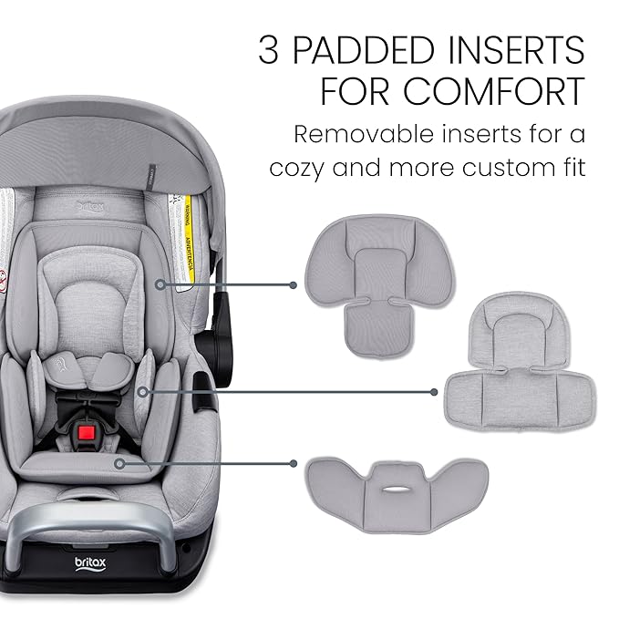 Britax Cypress Infant Car Seat, Rear Facing Car Seat with Alpine Base, ClickTight, Premium Fabrics, Ponte Glacier