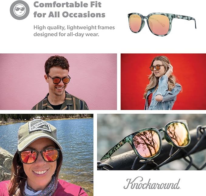 Knockaround Paso Robles Polarized Sunglasses for Women & Men - Impact Resistant Lenses & Full UV400 Protection