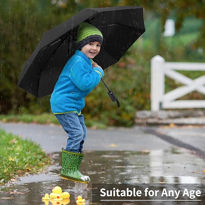 Seniny Windproof Travel Umbrella, Automatic Umbrellas for Rain, Portable & Compact Umbrellas for Backpack, Strong UV for Protection, Folding Small Sun Umbrella for Car, Walking