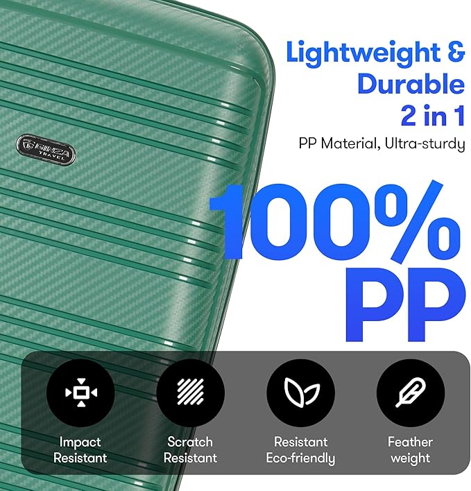 GinzaTravel 20 Inch Carry on Luggage 22x14x9 Airline Approved Hardside Suitcase with Spinner Wheels TSA Lock, 20-Inch, Green