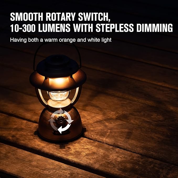 OLIGHT Olantern Classic 2 Pro Camping Lantern, 300 Lumens LED Rechargeable Lamp Flashlight with Dual Light Sources for Hurricane, Emergency, Hiking, Power Outages, Home Decor (Vintage Copper)