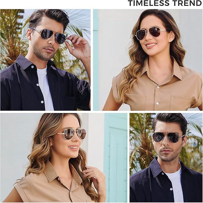 SUNGAIT Classic Aviator Sunglasses for Men Women Polarized UV400 Protection Vintage Retro Chic