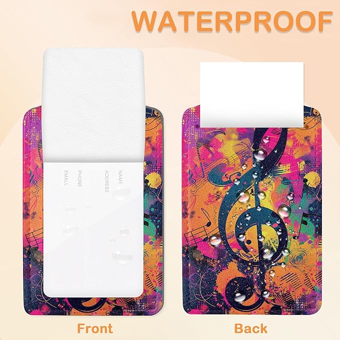 Retro Neon Treble Clef Pop Art PU Leather Luggage Tags for Suitcase, Travel Cruise 3 Pack with Privacy Flap, Name ID Label and Metal Loop for Women Men Girls Baggage Bag Backpack