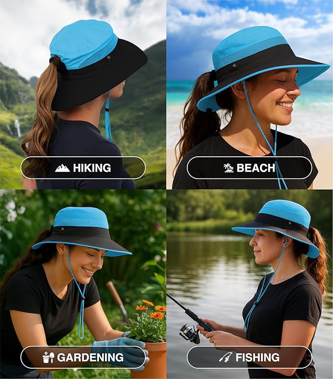 GearTOP Safari Hat for Men Sun Hats for Women UV Protection UPF 50+ Fishing, Gardening, Hiking Hat (22-23 1/2")