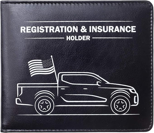 CANOPUS Car Registration & Insurance Holder with Magnetic Closure, Vehicle Document Organizer, Auto Glove Box Wallet, Includes 2 EZ Pass Strip Sets – Truck