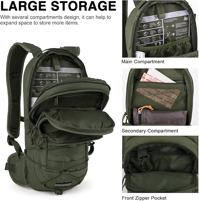 Mardingtop10L Small Tactical Molle Hydration Backpack,Cycling Backpack for Biking,Cycling and Running EDC Daypack