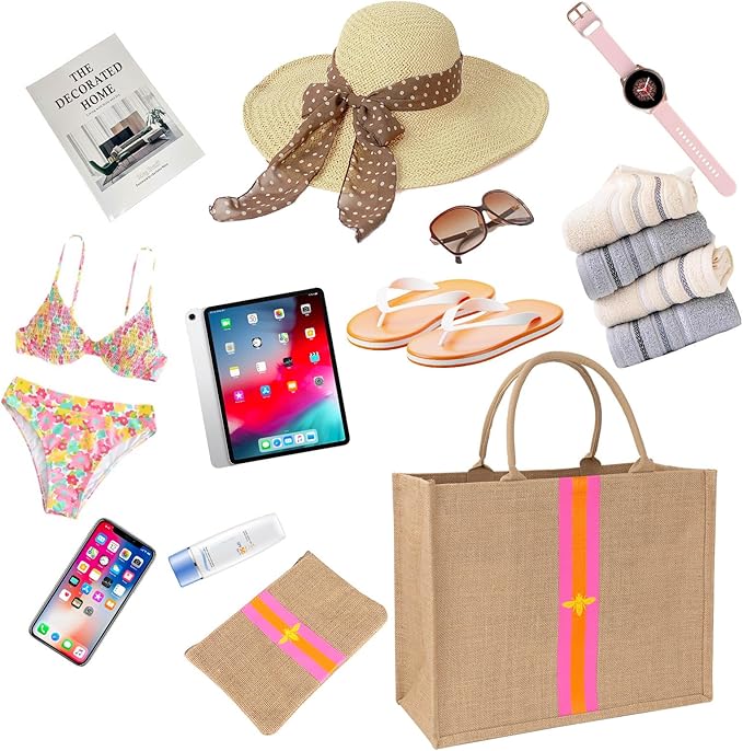 Large Beach Bag Jute Woven Tote