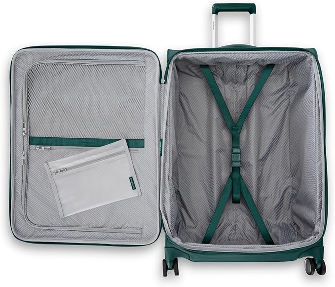 Samsonite UpLIFT Lightweight Large Checked Softside Luggage with Spinner Wheels - Expandable - Airline-Approved, Polyester Soft Suitcase for Ultra Light Travel - Emerald Green