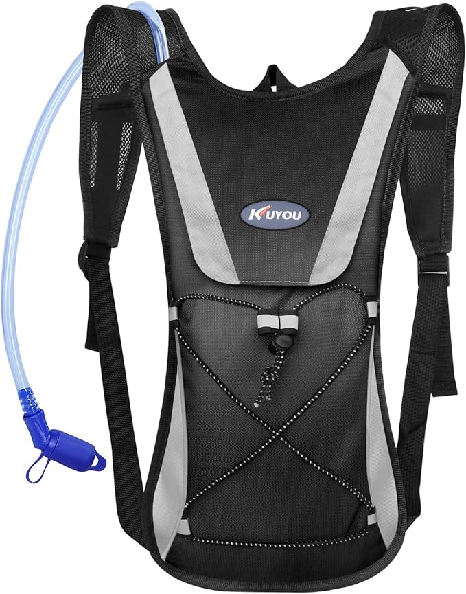 KUYOU Running Hydration Vest - Lightweight Insulated Hydration Backpack with 2L Water Bladder, Adjustable Chest Straps and Reflective Water Backpack for Trail Running Marathon Race Hiking Cycling