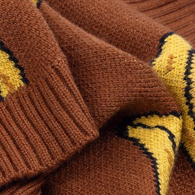 Fitwarm Banana Dog Sweater, Thermal Dog Winter Clothes for Small Dogs Boy Girl, Pet Outfit, Brown, Yellow, XS