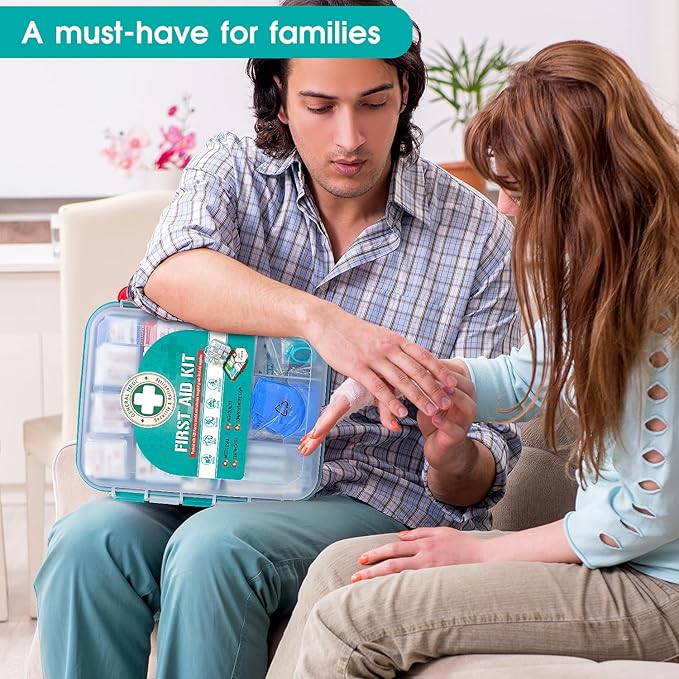 General Medi 420 Pieces Professional First Aid Kit - HardCase First Aid Box - Contains Premium Medical Supplies for Travel, Home, Office, Vehicle, Camping, Workplace & Outdoor